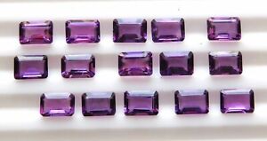 NATURAL AMETHYST EMERALD-OCTAGON FACETED CUT 6x4 MM CALIBRATED LOOSE GEMSTONE E