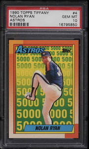 1990 TOPPS TIFFANY NOLAN RYAN ASTROS #4 GEM MINT 5000K's TRIBUTE PSA 10 GEM MINT
