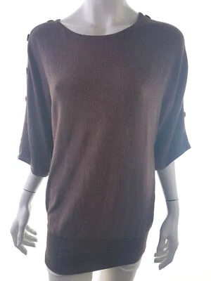 J by Jasper Conran  T. 12 (40) Marrón Blusa Túnica de punto Viscosa Manga 3/4 - Imagen 1 de 4