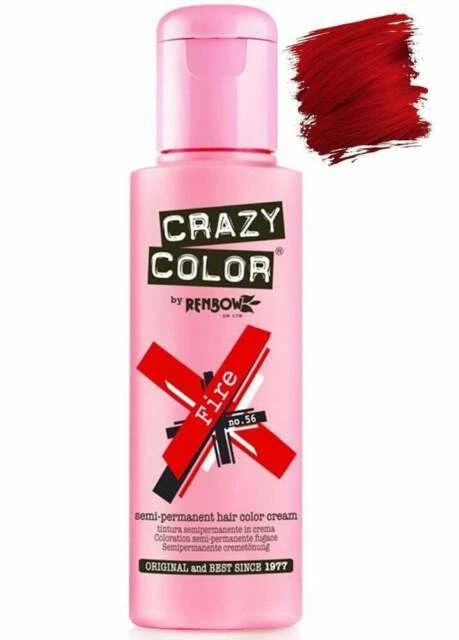 Crazy Color Semi Permanent Hair Colour Renbow 100ml  Fire 56