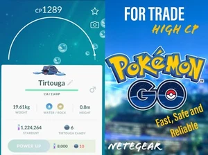 Pokémon Go HIGH CP Tirtouga For Trade || #1 PoGo Trader 🔥🔥 - Picture 1 of 3