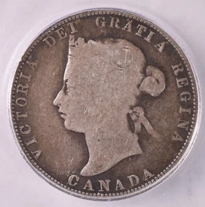 1875-H Canada 25 Cents 5.81g Silver 0.925 - ICG G6 - Picture 1 of 3