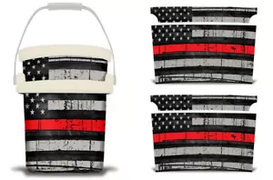 Vinyl Cooler Wrap fits YETI Loadout 5-Gal Bucket | Decal Skin - Red Line - Picture 1 of 5