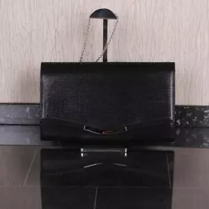 Große Clutch Handtasche mit Glitzer und Kette Schwarz Einheitsgröße #AC814 - Bild 1 von 1