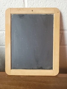 Antique Childs School Slate Writing 2 Sided 9.5x7.5" Wood Frame Heavy - Picture 1 of 2