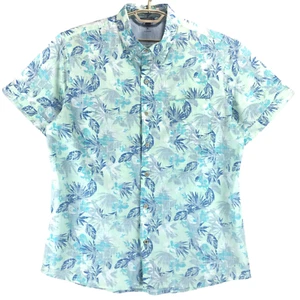 Camicia Izod acqua salata uomo XL blu bianco verde cotone 1 tasca manica corta - Foto 1 di 7