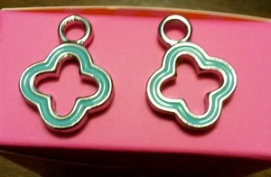 Authentic Origami Owl Earring Drops  Aqua Quatrefoil Brand New RETIRED ITEM!! - Picture 1 of 2