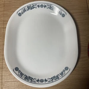 Vtg. 1970's Corelle by Corning Old Town Blue Onion 12"X10" Oval Serving Platter  - Picture 1 of 6