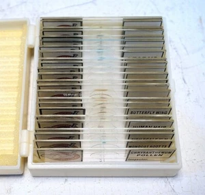 Juego de diapositivas para microscopio preparado, biología para principiantes, 24 diapositivas, ¡nuevo! - Imagen 1 de 2