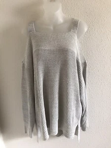 SANCTUARY Dove Gray Drop Shoulder Sweater Size S Small - Picture 1 of 8