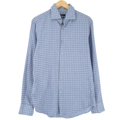 HUGO BOSS Camicia Da Uomo Formale Classica Blu Slim Fit Eg4 Taglia L 41/42 - Immagine 1 di 4