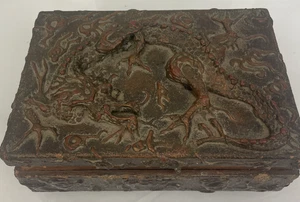 Drache Chinesisch/Japanisch Orientalisch Kupfer Zigarette/Schmuckkästchen 9” x 6” - Bild 1 von 14