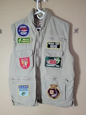 Chaleco de pesca Banana Republic de colección para hombre parches grandes caza safari bolsillos beige Foto 1 de 4