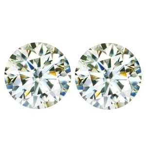 2.45 Ct IF [2Pcs Pair] Brilliant Round Cut 7 MM White (Color Less) Moissanite - Picture 1 of 5