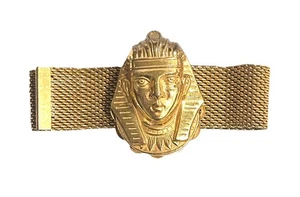 VTG MIRIAM HASKELL Russian Gold Plated Brass Egyptian Mesh SLIDE BRACELET - Picture 1 of 9