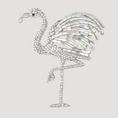Butler Wilson Large COUTURE ClearAB Crystal Flamingo Brooch Collectors Item New  - Image 1 of 2