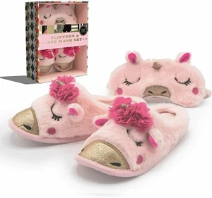 NEW IN BOX FAO Schwarz Eye Mask and Slipper Set - Unicorn - Picture 1 of 2