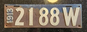 1913 Wisconsin WI License Plate Car Tag Vehicle Automobile Registration Auto - Picture 1 of 2