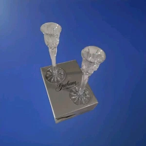 Pair of Gorham LADY ANNE 8" Full Lead Crystal Candlesticks Made In Germany - Picture 1 of 6