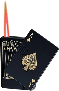 Jet Torch Butane Lighter,Red Flame Ace Card Lighter Windproof Refillable / Gift - Picture 1 of 4