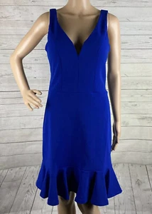 Kristallpuppe Cocktailkleid Größe 11 königsblau ärmellos V-Ausschnitt gerüschter Saum - Bild 1 von 12