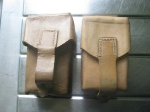 Vintage Leather Mauser Cartridge Ammo Pouches Set of Two - Picture 1 of 5