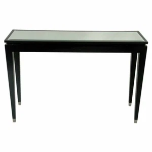 RV Astley Modena Glass Top Console Table Black - Picture 1 of 18