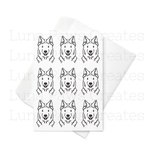 White Swiss Shepherd card, White Swiss Shepherd Birthday Card Dog Print - Picture 1 of 4