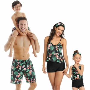 Family Swimsuit Beachwear Swimwear Parent Child Father Printing Mommy Bikini Set - Picture 1 of 12
