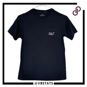 Vineyard Vines Kids Boys Whale USA Logo Graphic T Shirt Black Size Small - Picture 1 of 6