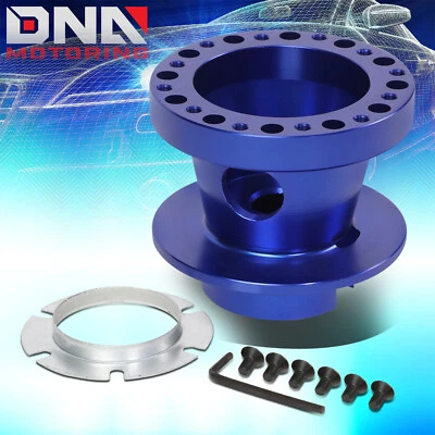 PARA GM CHEVY GMC DODGE JEEP CADILLAC ADAPTADOR DE CUBO DE VOLANTE ALUMÍNIO AZUL - Imagem 1 de 4