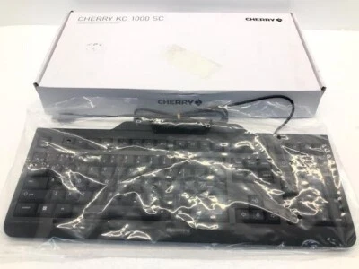 Cherry JK-A0100EU-2 USB Keyboard Security Smart Card Reader Wired KC 1000 SC - Image 1 of 3