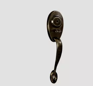 weslock Lexington Exterior ONLY Entry Handle with keys FRONT DOOR AGED BRONZE - Picture 1 of 1