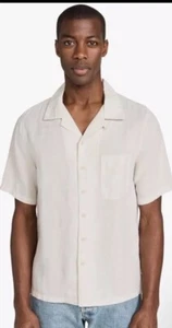 Onia Air Linen Convertible Vacation Shirt - Stone  - Mens Size L - NWT - Picture 1 of 6