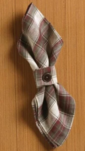 Stoffservietten 4er Set Riverton Karo Burgund Khaki Beige Hütte Lodge Dekor - Bild 1 von 2