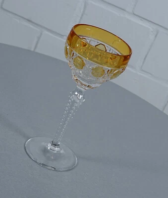 noble cristal plomo cristal copa de vino amarillo vintage años 70 Foto 1 de 4