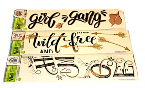 SET OF 3 MAIN STREET WALL CREATIONS STICKERS GIRL GANG, WILD AND FREE, HOME - Picture 1 of 4