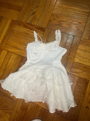 Vintage 1950s baby girl nylon slip dress white size 3  - Image 1 of 4