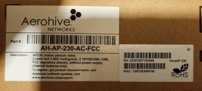 Aerohive AHAP230ACFCC 1300Mbps Wireless Access Point - Image 1 of 3