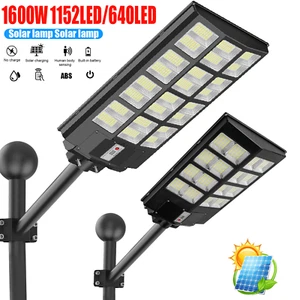 99000000LM 1600W Commercial LED Solar Street Light Dusk to Dawn Road Lamp +Pole - Picture 1 of 62