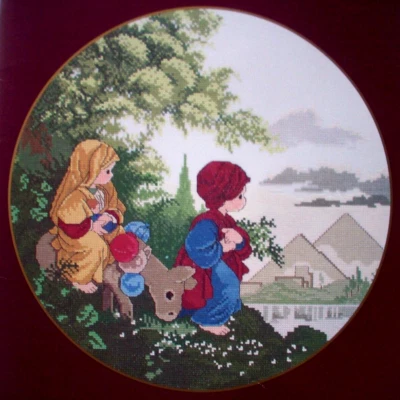 Precious Moments Flight into Egypt cross stitch pattern Christmas Chapel Series - Image 1 of 2