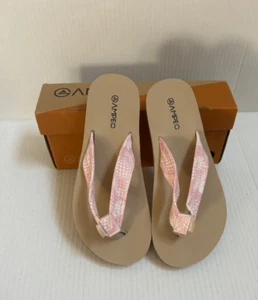 Ampeo Women's Arch Pink Floral Flip Flop Size 6 - Picture 1 of 6