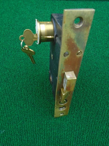 SAGER # 97 ENTRY MORTISE LOCK SET w/KEYS NICE, circa 1927, restored  (12495) Cover