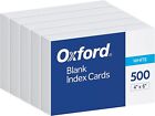 Oxford Index Cards, 500 Pack, 4X6 Index Cards, Blank on Both Sides, White 5 Pack