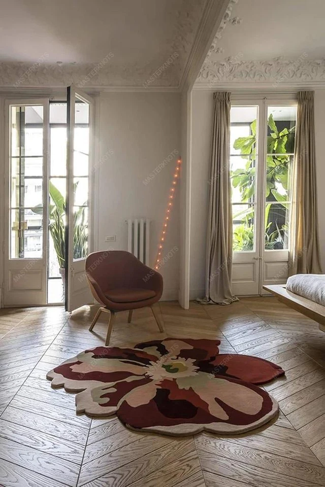 Indio Multicolor Área Alfombra de Lana Mechón a Mano Floral Hippie 1.5x1.5m - Imagen 1 de 1