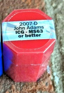 2007 D John Adams Presidential Dollar Roll Set ICG MS63 or Better Sealed - Picture 1 of 2