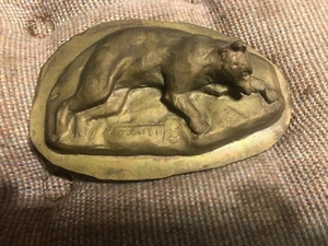Vintage Schwarzbär Bronzeguss Messing Figur Skulptur signiert - Bild 1 von 5