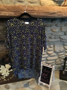 LuLaRoe Perfect T Mehrfarbig Schwarz Blau Und Gelb Neu mit Etikett XS Hippie Boho - Bild 1 von 2