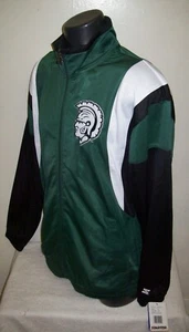 MICHIGAN STATE SPARTANS STARTER  Full Zip Track Jacket GREEN   LG, XL - Picture 1 of 10