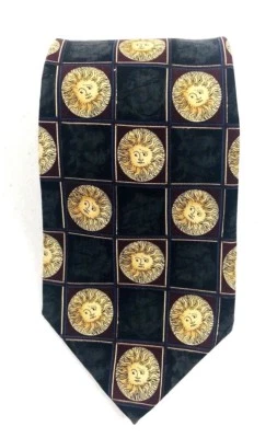 Corbata para hombre Metropolitan Museum of Art geométrica 100 % seda negra 57"x 4" Foto 1 de 4